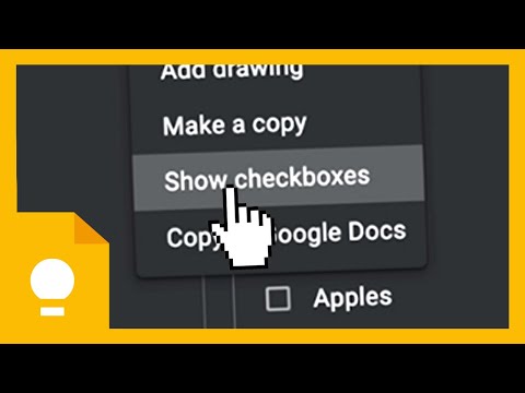 Google Keep Tutorial: Turn on Checkboxes (Lists)