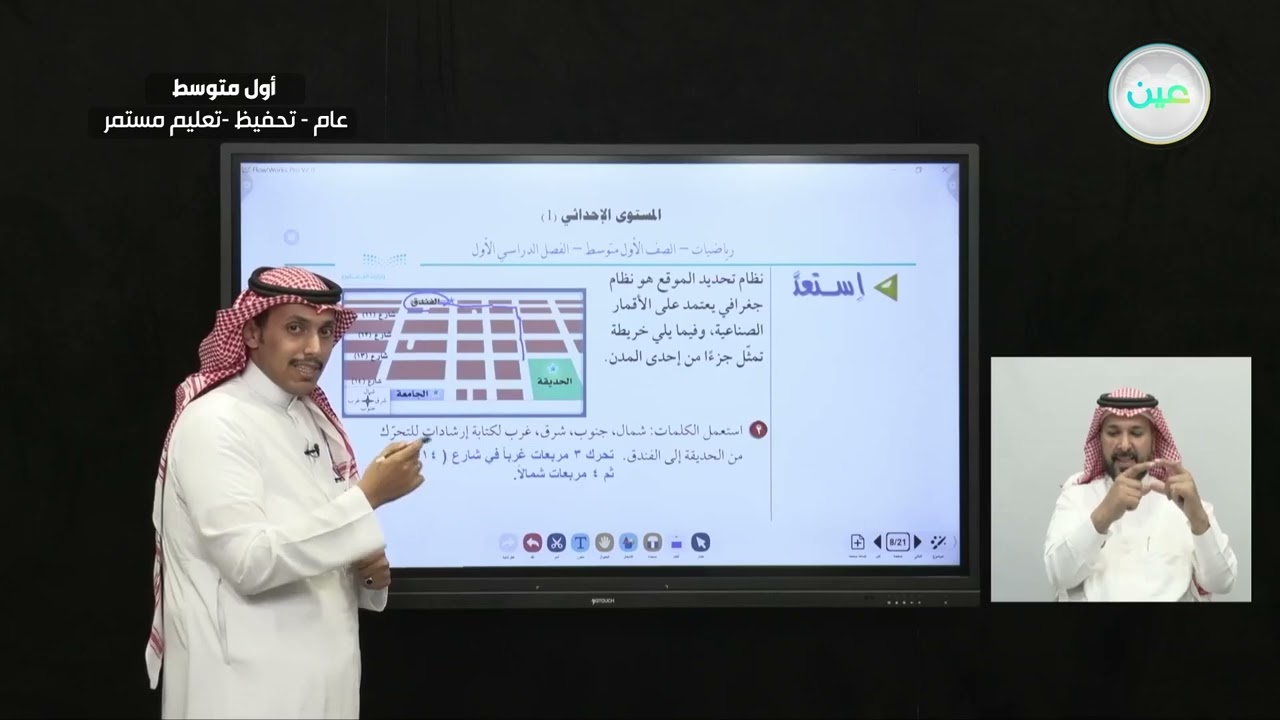 المستوى الاحداثي ١ - الرياضيات - أول متوسط