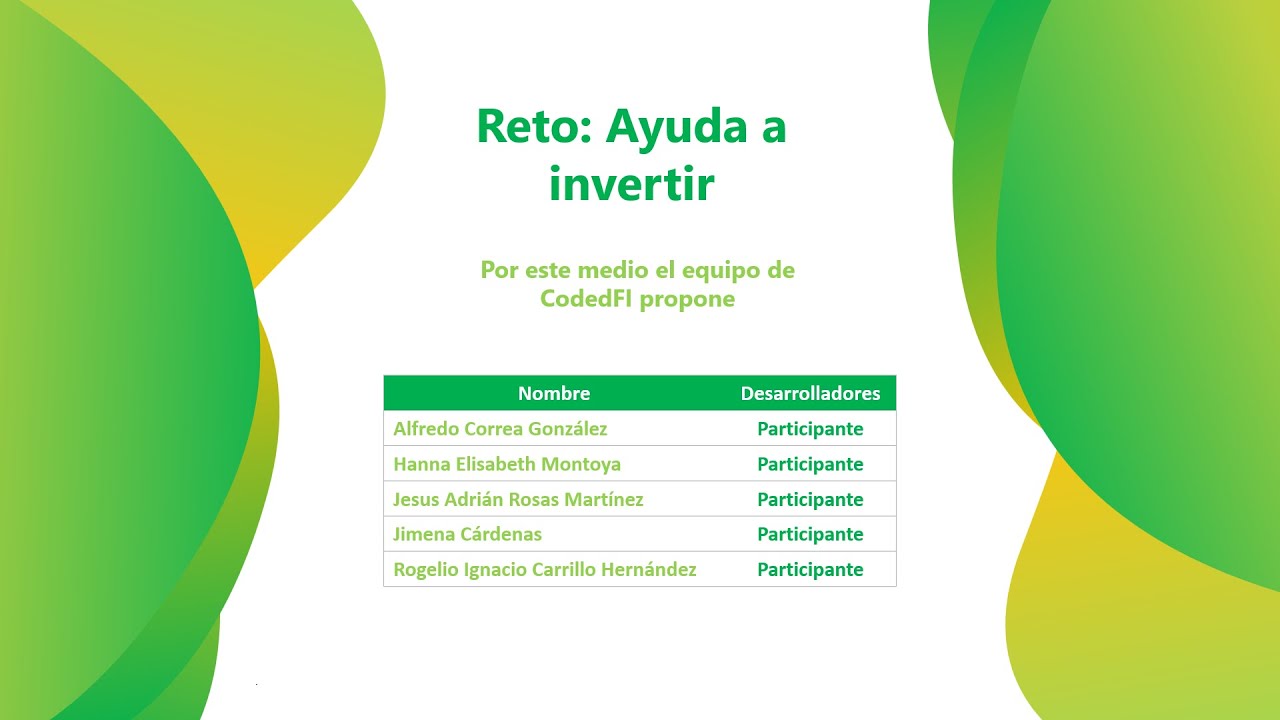 Hackathon BBVA - 2021 - Reto: Ayuda a Invertir - CodedFI - YouTube