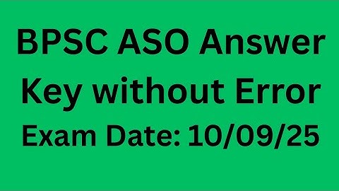 BPSC ASO Answer Key 10/09/2025 🔥🔥