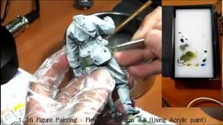 1/16 Figure Painting - Fieldgrey Uniform #3 (Using Acrylic paint)