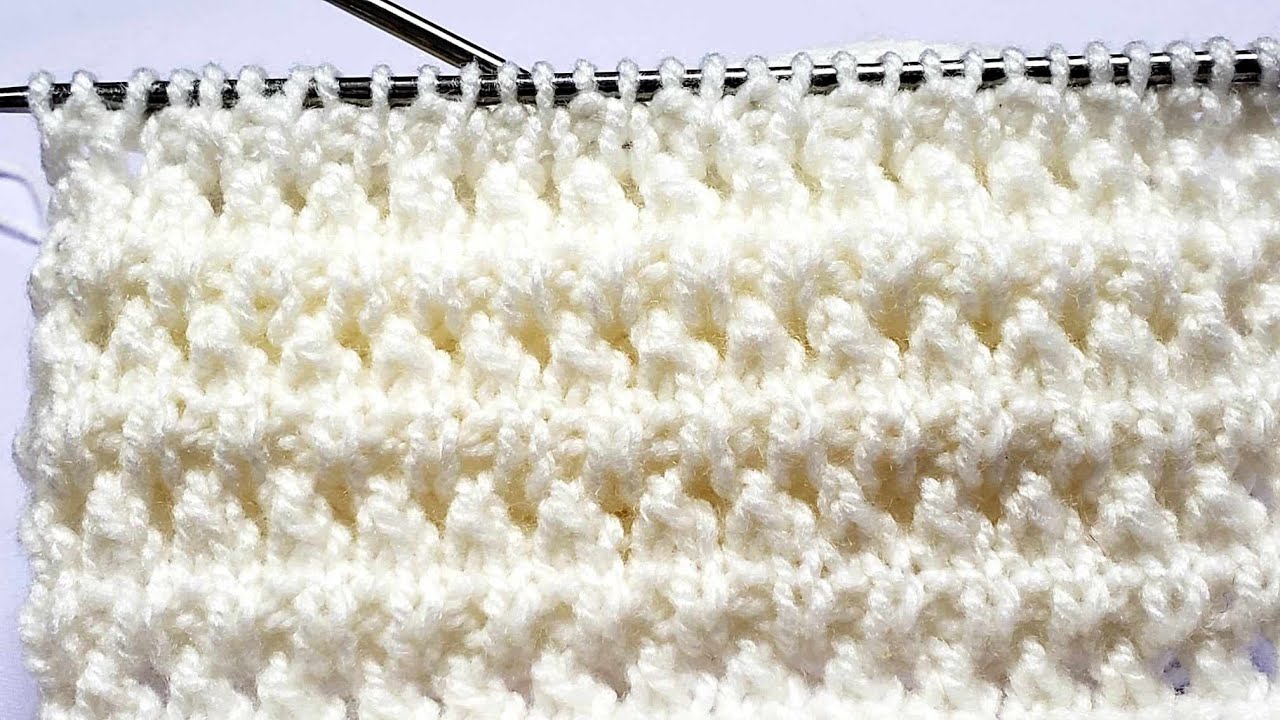 Muestra de punto super fácil para ti tejido a dos palillos o agujas, paso a paso