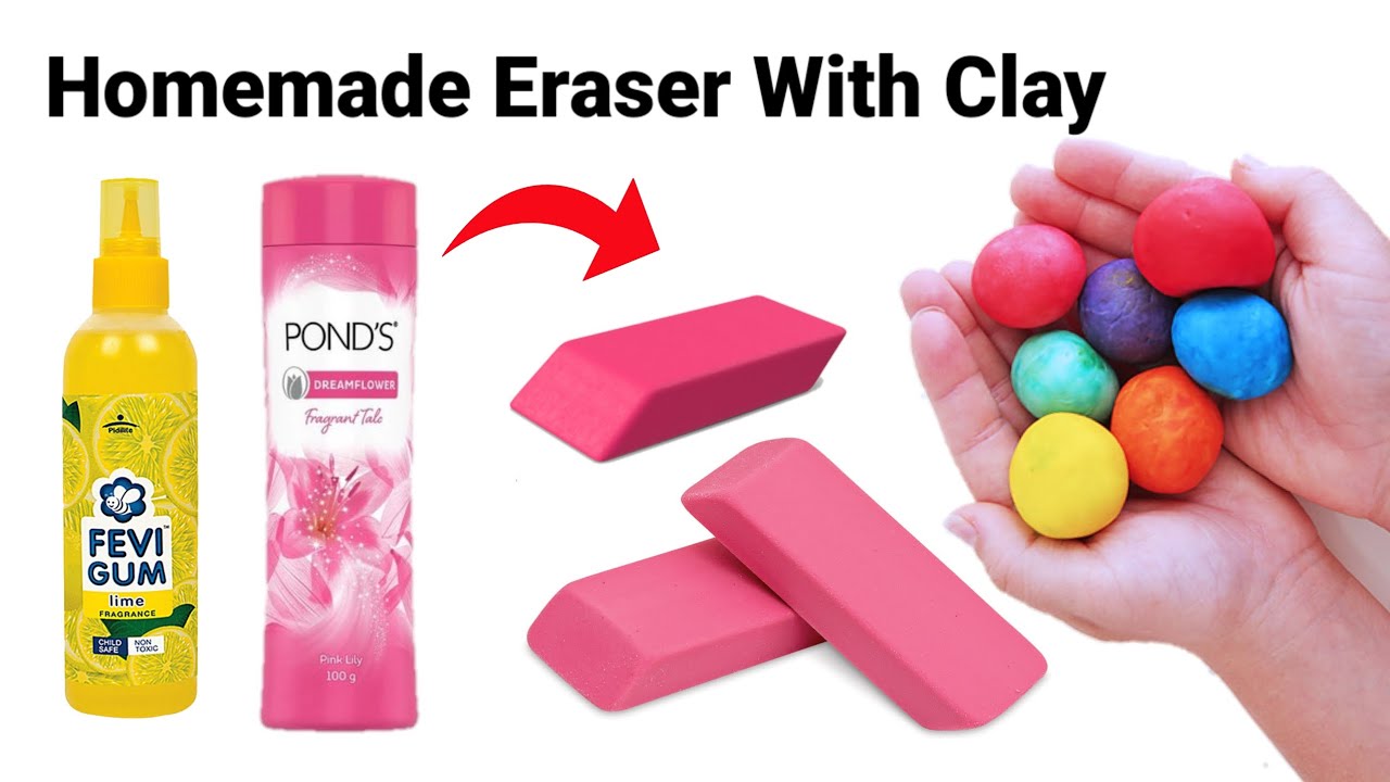 How to make Eraser/clay type Eraser at home easily making/how to make Kneaded Eraser/homemade Eraser