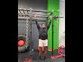 Barbell strict press with chains⛓️🔥for that added challenge!