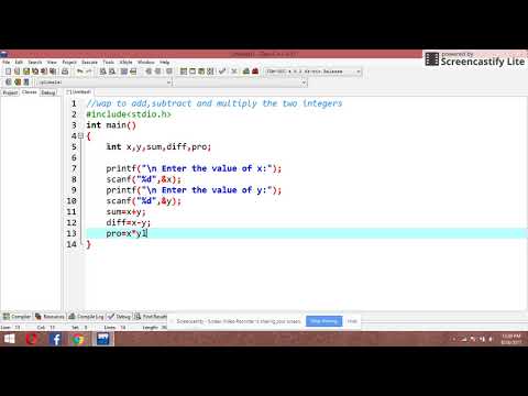 sum,difference and product of integers using c programming