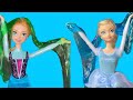 Disney Toddler Dolls Make SLIME! 💚 Elsa &amp; Anna’s Nickelodeon School Experiment