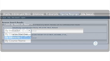 Using Course Reserves