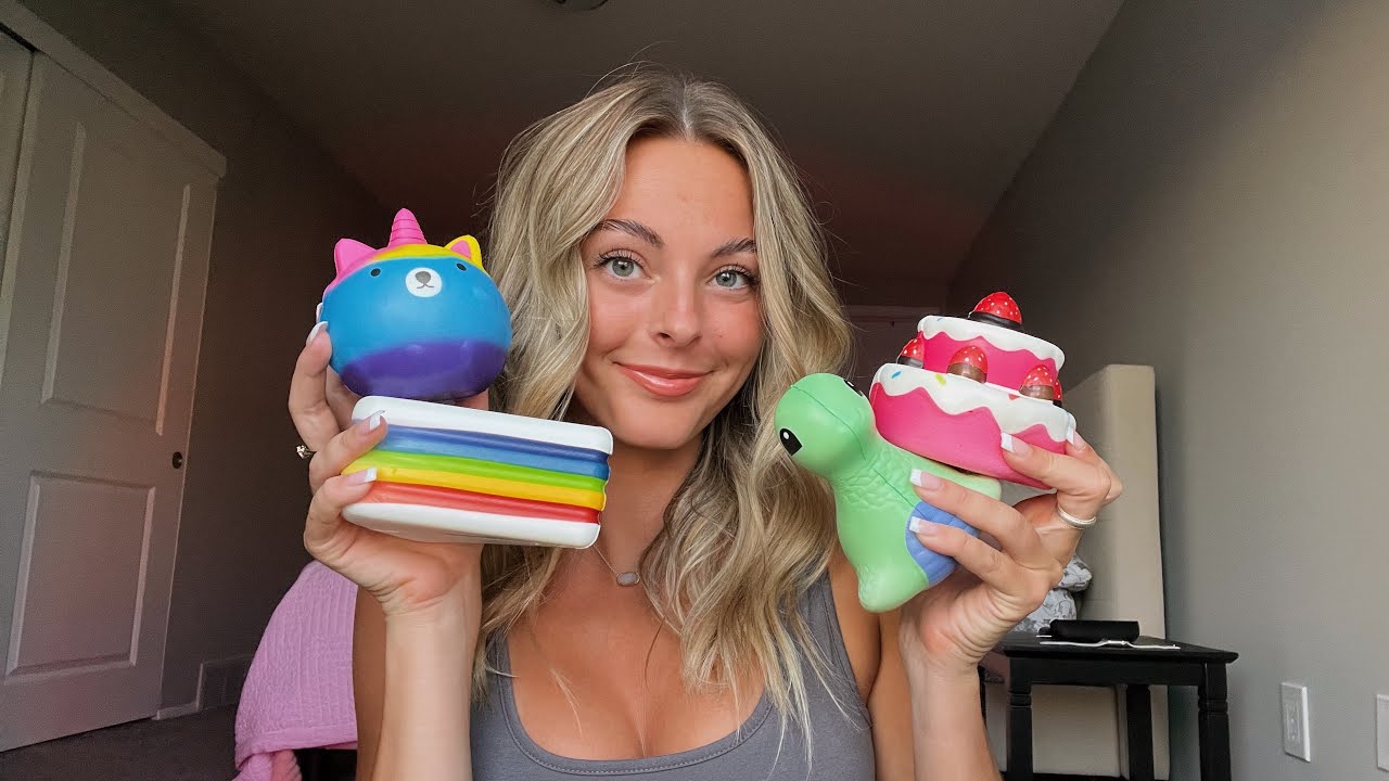 ASMR Squishies with Close Whispering/Inaudible Whispering