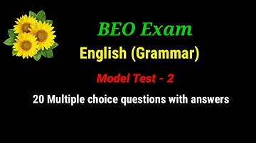 Beo exam English (Grammar) Model test -2//Multiple choice questions and answers