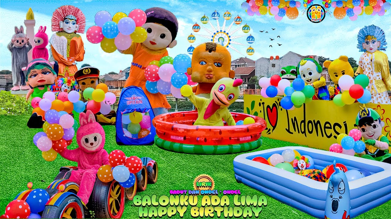 LAGU BALONKU ADA LIMA TAHUN BARU‼️HAPPY BIRTHDAY LIRIK VERSI ONDEL ONDEL JOGET BDUT LUCU FEAT LABUBU