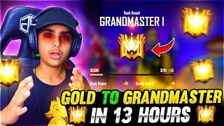 Yes!! Global Top 1 In Only 1 Night Gold To Grandmaster Rank Push Highlights  - Garena Free Fire