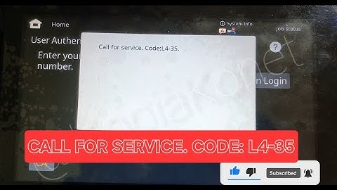 HOW TO RESOLVE CALL FOR SERVICE SHARP BP-50C36 PRINTER ERROR CODE L4-35