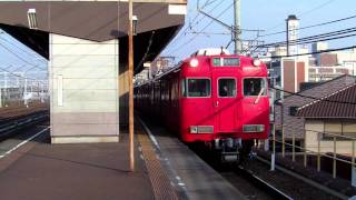 名鉄6000系 6016F準急吉良吉田行&3500系 3522F普通岩倉行到着