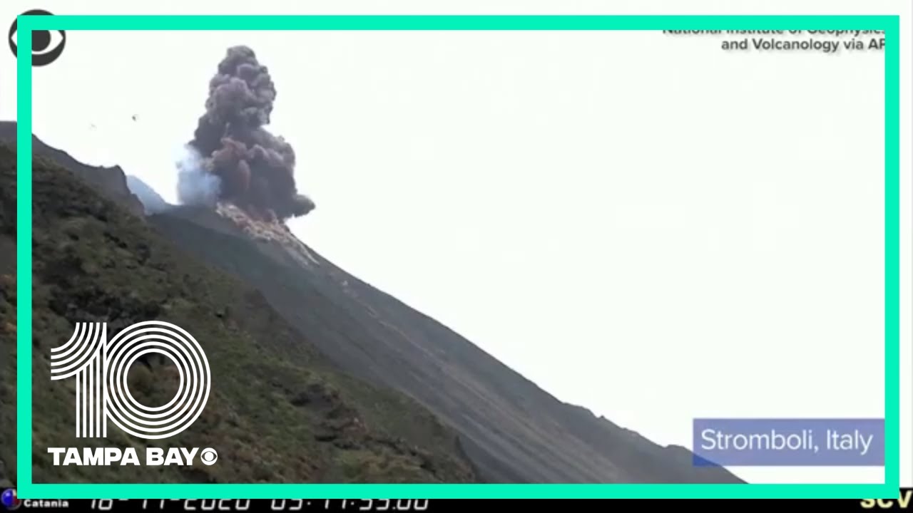 Volcano eruption in Italy caught on camera