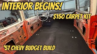 Installing One Piece Carpet in Our '57 Chevy Budget Build. EP. 15