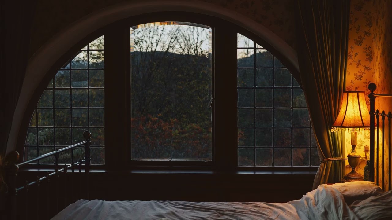 Cozy Evening Bedroom 🌧️ Soft Jazz Music for Relaxation & Deep Sleep