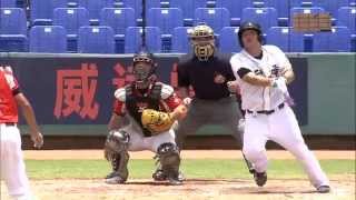 20140621-1 爆米花 台電vs威達 四上 守備守太深，余宗翰成功擊出一個德州安打！