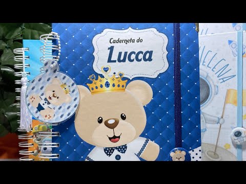 Caderneta de vacinas Ursinho príncipe azul marinho