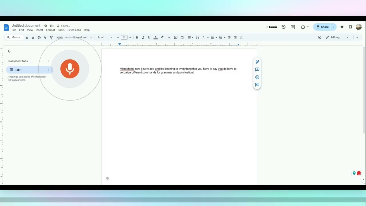 Voice Typing in Google Doc