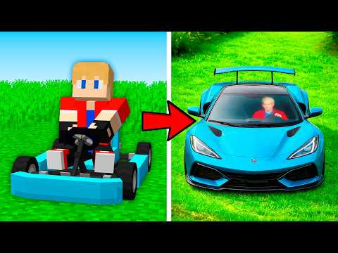 Evolui de CARRO FEIO até CARRO DA VIDA REAL no Minecraft!