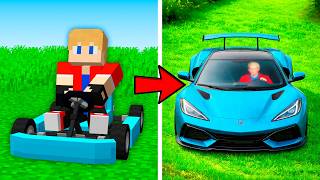 Evolui de CARRO FEIO até CARRO DA VIDA REAL no Minecraft!