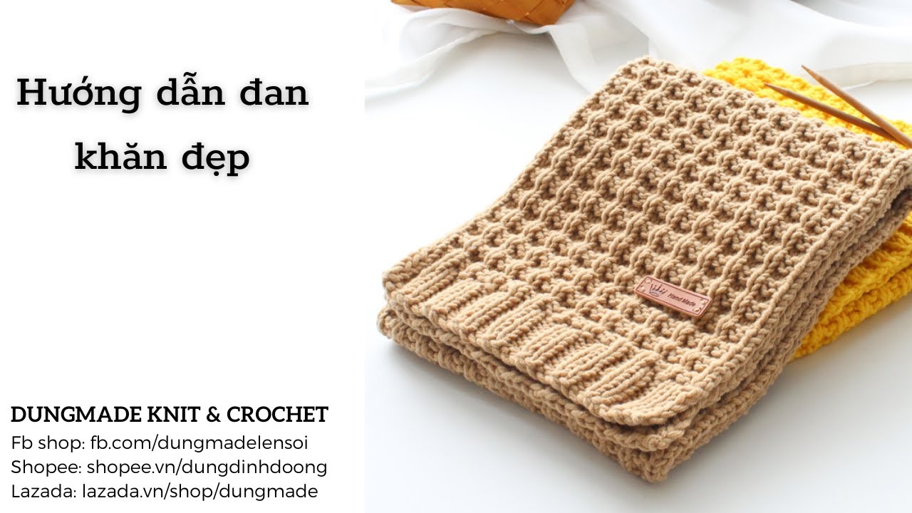 Knit scarf | Hướng dẫn đan khăn chữ thập / Cách đan khăn DIY