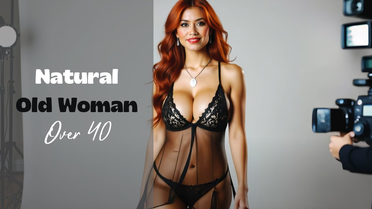 Natural Older Woman Over 40 Attractively Lace Lingerie Fashion Photo Shoot