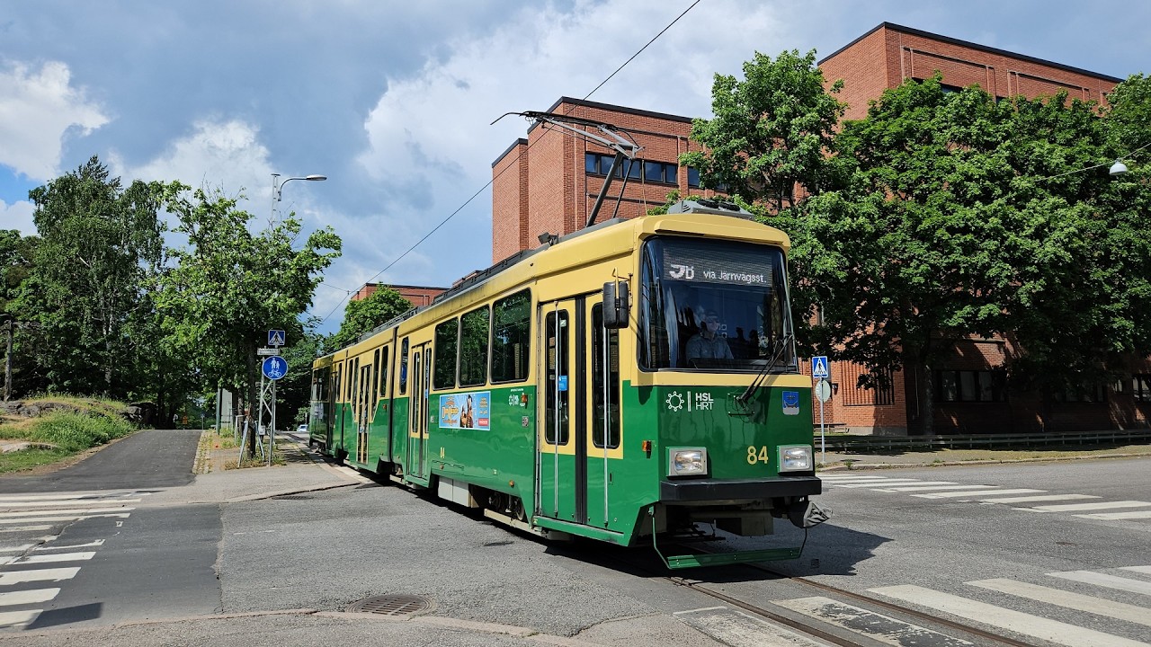 Valmet-Strömberg MLNRV2 KLOY 84, tram line 9B Tahitinkatu - Linjat, Helsinki, Finland