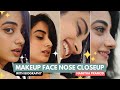 Beautiful and gorgeous indian actress namitha pramod face nose makeup closeup vertical edit