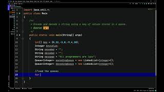 Java Data Structures - Built-in Queue - Encryption
