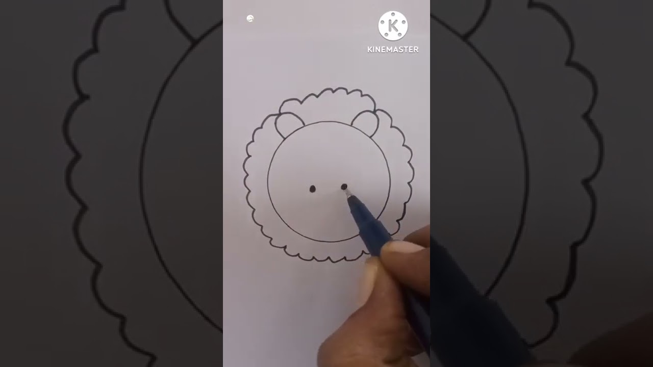 Draw cute animal face with circle |Lion🦁🦁🦁|simple drawing|artwork|satisfying