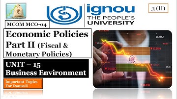 IGNOU MCOM | MCO-04 | Economic Policies Part II | Fiscal & Monetary Policy | Unit 15
