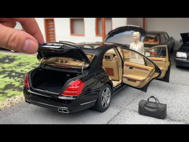 1:18 Mercedes-Benz W221 S600L, Obsidian black - Motorhelix