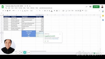 How to use SUM, AVERAGE, MIN and MAX formula in Google Sheet