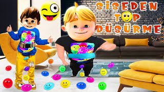 HAYRİ VE AKIN 'IN PET ŞİŞEDEN TOP DÜŞÜRME OYUNU - RAFADAN TAYFA VİDEOSU screenshot 3