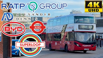 [London United: Super Loop SL9 Heathrow Airport to Harrow via Harlington] E400 City BYD Electric Bus