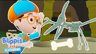 Blippi, the Excavator and the Fossil | Blippi Roblox Educational Gaming Videos for Kids