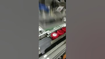 Plastic bottle cap high speed automatic top side labeling machine #top labeling #automaticlabeler