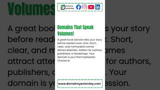 Grab Premium #books #domains Today! #premiumdomains #authorlife #domainsale #brand #viralshorts #fyp
