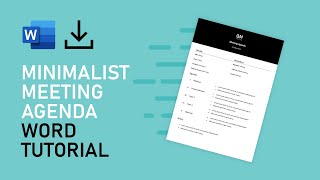 Minimalist Meeting Agenda Template Speedrun | Microsoft Word Tutorial [FREE DOWNLOAD] screenshot 3
