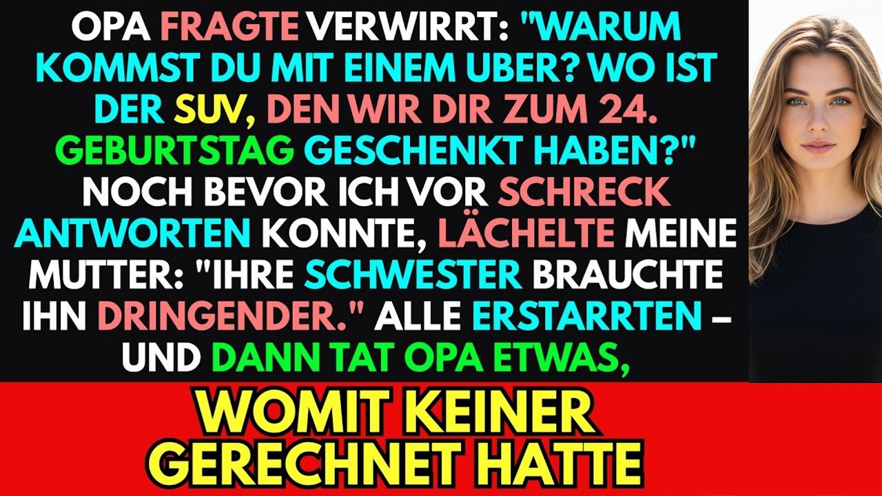 Mein Opa fragte überrascht: ‚Warum kamst du denn mit Uber? Wo ist dein SUV den wir dir gaben?‘ Dann…