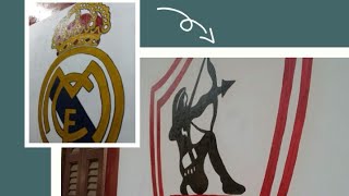رسم علم الزمالك وعلم ريال مدريد في بلاكونه
