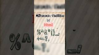 Character Entities In Html | Special Characters in Html | #html #coding #dotnet #htmltutorial