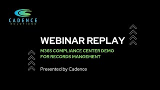 Microsoft 365 Compliance Center Demonstration for Records Management