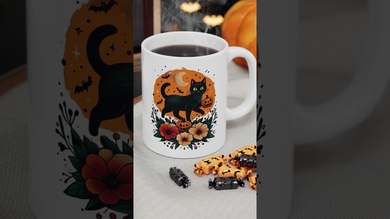 Black Cat Mug🐈‍⬛☕👻