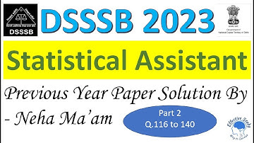 DSSSB | Statistical Assistant 2023 | Previous Year Paper Solution #QuantitativeAnalysis