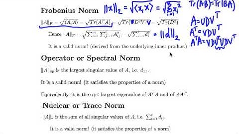 SVD2 - operator, nuclear and frobenius norms