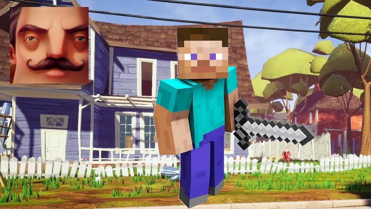 HELLO NEIGHBOR MINECRAFT - My New Neighbor MINECRAFT STEVE FULL HISTORY ...