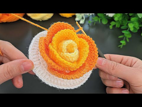 WOW! 😍 How to Crochet a 3D Layered Flower 🌼 Super Easy Step by