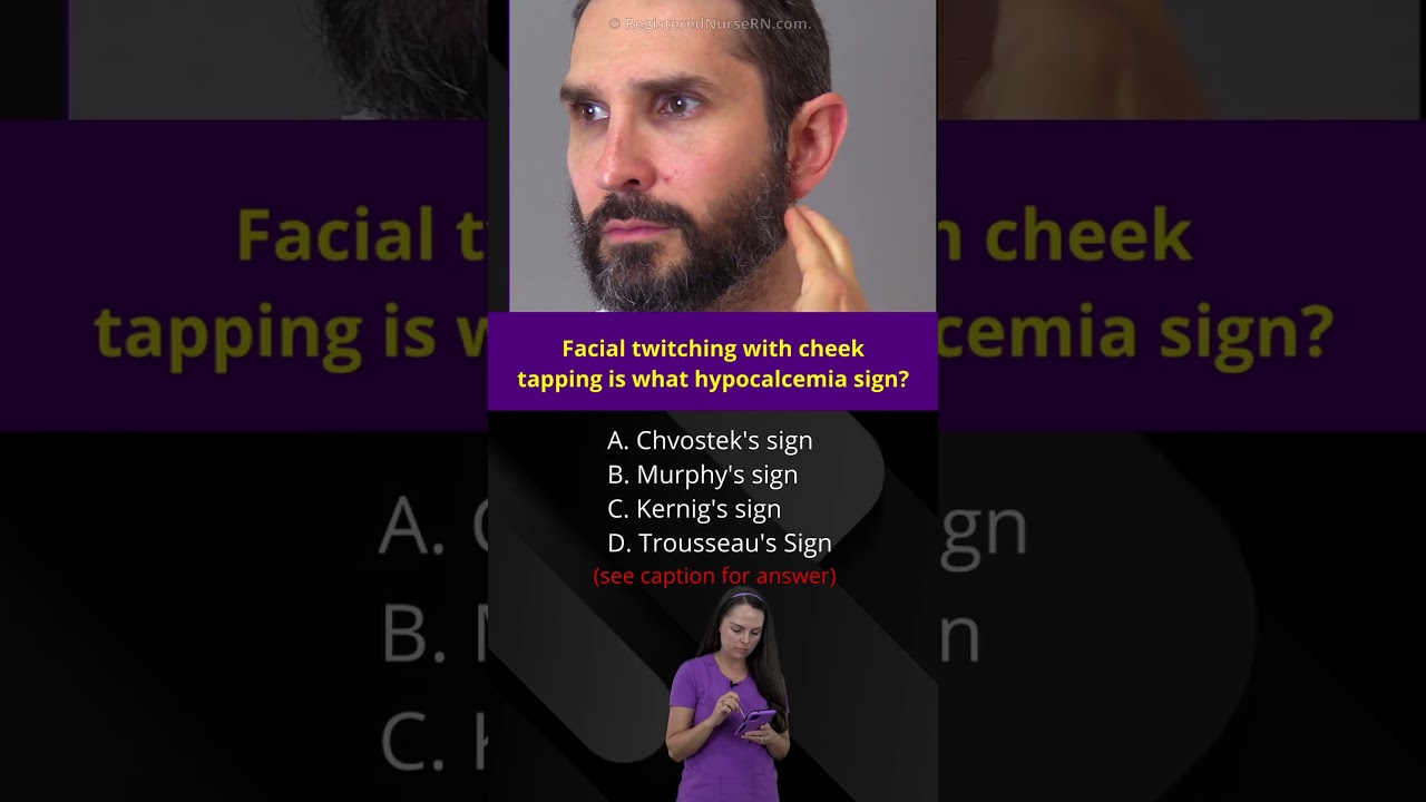 Nurse NCLEX Quiz: What Facial Twitching Sign is This? #shorts #nursing